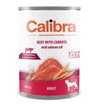 Calibra KONZERVA dog Adult hovädzie s mrkvou+losos.olej 400 g