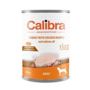 Calibra KONZERVA dog Adult morka a kuracie srdiečka+losos.olej 400 g